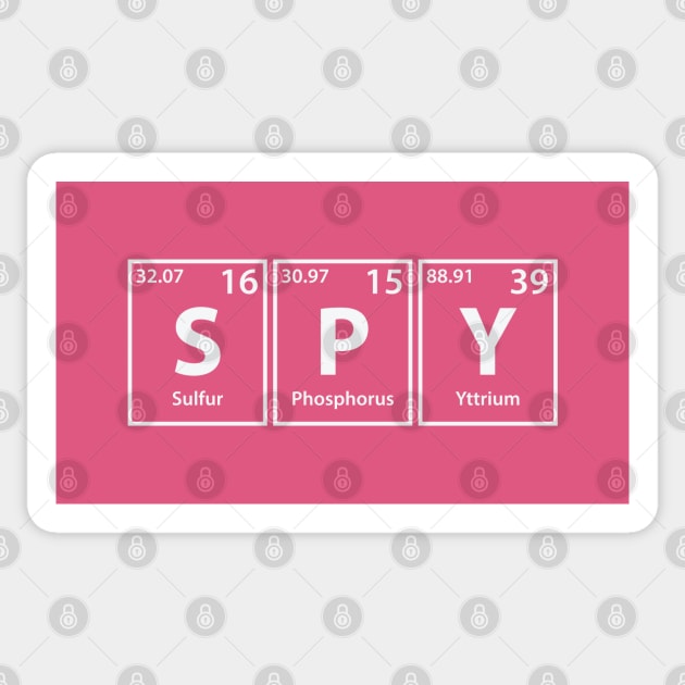 Spy (S-P-Y) Periodic Elements Spelling Sticker by cerebrands